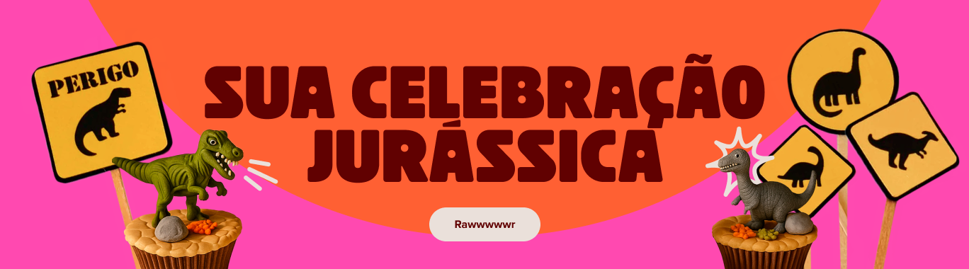 Banner de festa dinossauro